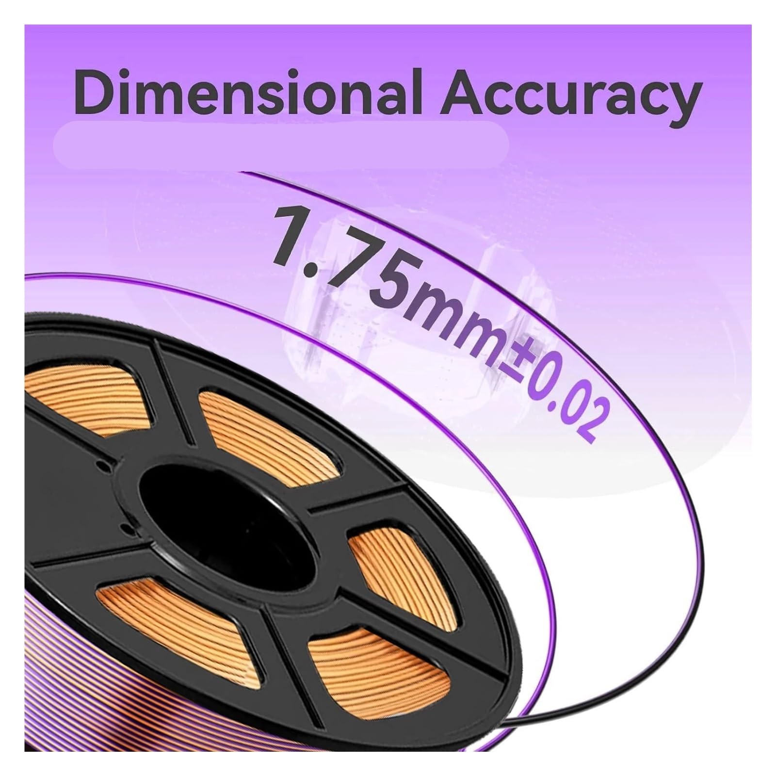 Filamento de doble color Silk PLA, impresora 3D dorado y morado, 1,75 mm, kg