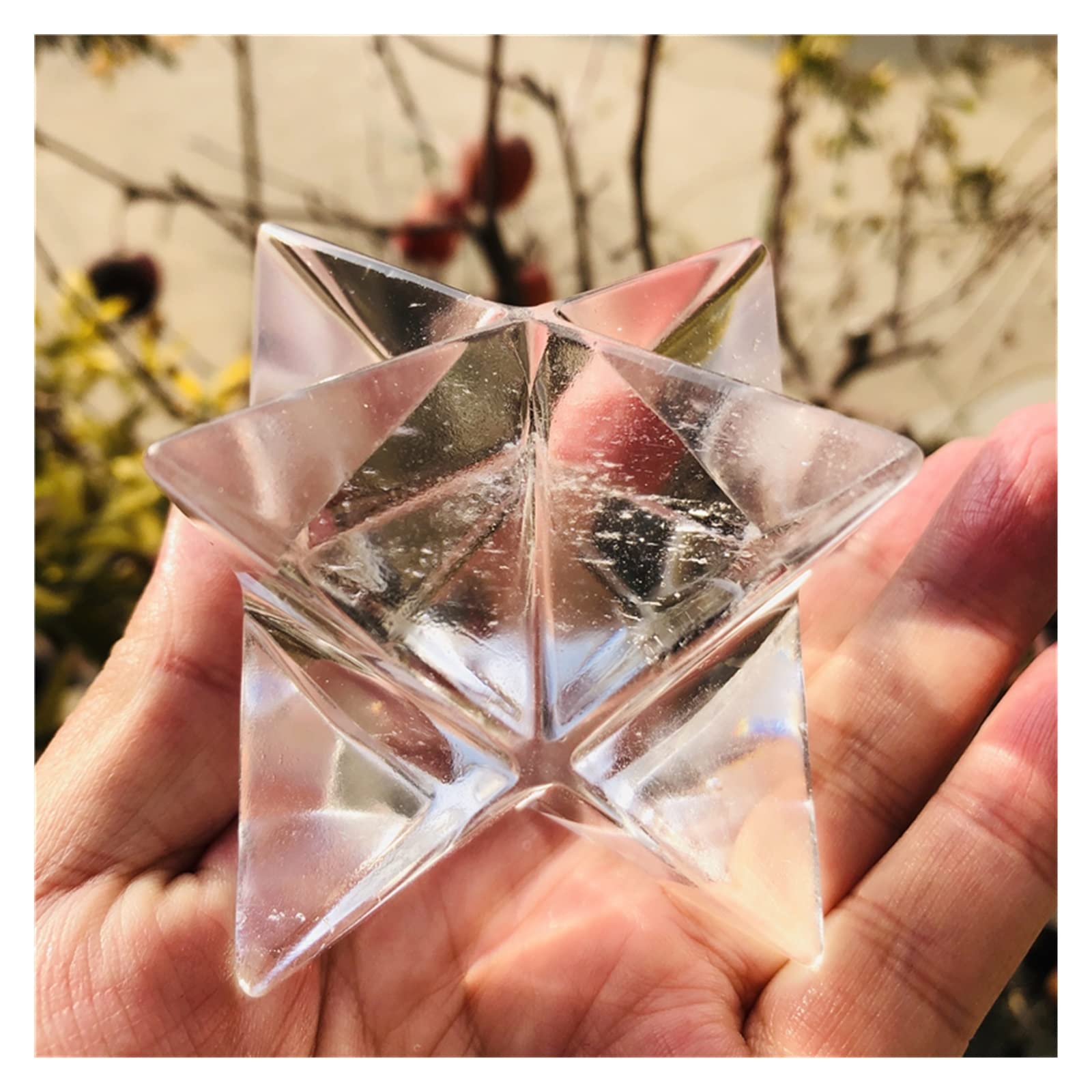 55-60 mm Naturkristall Merkaba Pendel Kristallsteine ​​Merkaba Sterne Mineralien Dekoration Voller Textur