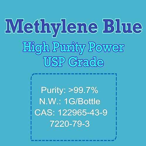 Miniatura 6 de Polvo azul de metileno 0.21 oz (grado USP 99+%) Probado por terceros - Preparar 20.3 fl oz de solución al 1% [Paquete económico 2026]