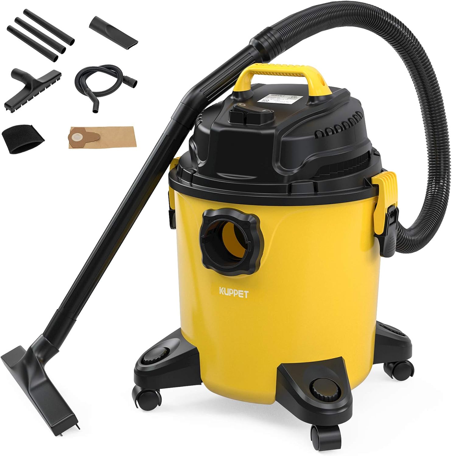 Super Deal Product KUPPET 3-in-1 Wet/Dry Vacuum Cleaner, Shop Vacuum with Attachments, 5 Gallon, 5.5 Peak HP, 16Kpa Powerful Suction, 20L Capacity Yellow Top Rated KUPPET 3-in-1 Wet/Dry Vacuum Cleaner, Shop Vacuum with Attachments, 5 Gallon, 5.5 Peak HP, 16Kpa Powerful Suction, 20L Capacity Yellow