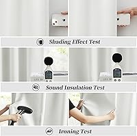 Vista 6 de KEQIAOSUOCAI Cortinas opacas con textura de lino de 90 pulgadas para dormitorio, 2 paneles, bolsillo plisado para cortinero, pestaña trasera