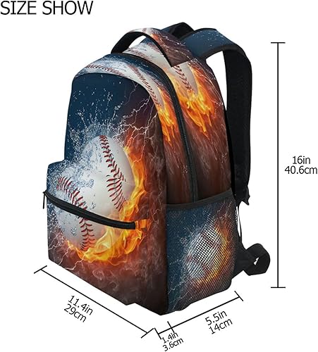 Miniatura 4 de Blueangle Mochila de viaje con estampado de panda de dibujos animados lindo para la escuela resistente al agua Bookbag, Béisbol, Pequeño, Moderno