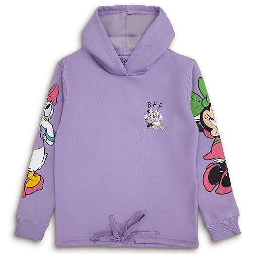 Kids Girls Minnie Printed Pastel Lilac Hoodie