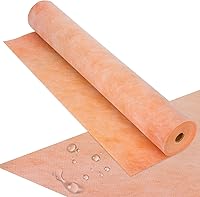 Topfurn Waterproof Shower Membrane 3.3x98.5 FT Roll (323 Sq Ft), 23.6 Mil Thick - Bathroom, Sauna, Roof Waterproofing Underlayment