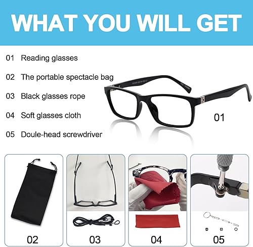 Miniatura 6 de OCCI CHIARI Gafas de lectura bifocales fotocromáticas para hombres,Gafas de sol de transición cuadrada con protección UV