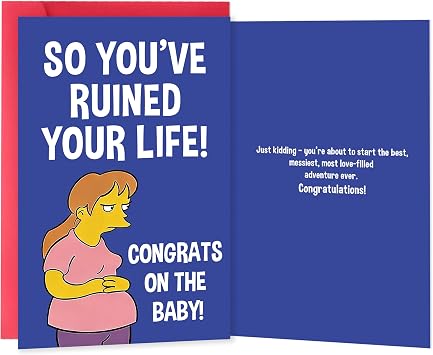 IDU Funny New Baby Card,Baby Shower Card,Pregnancy Encouragement Cards,Newborn Congratulations Cards Gifts for Expecting Mom Parents Friend Sister Daughter