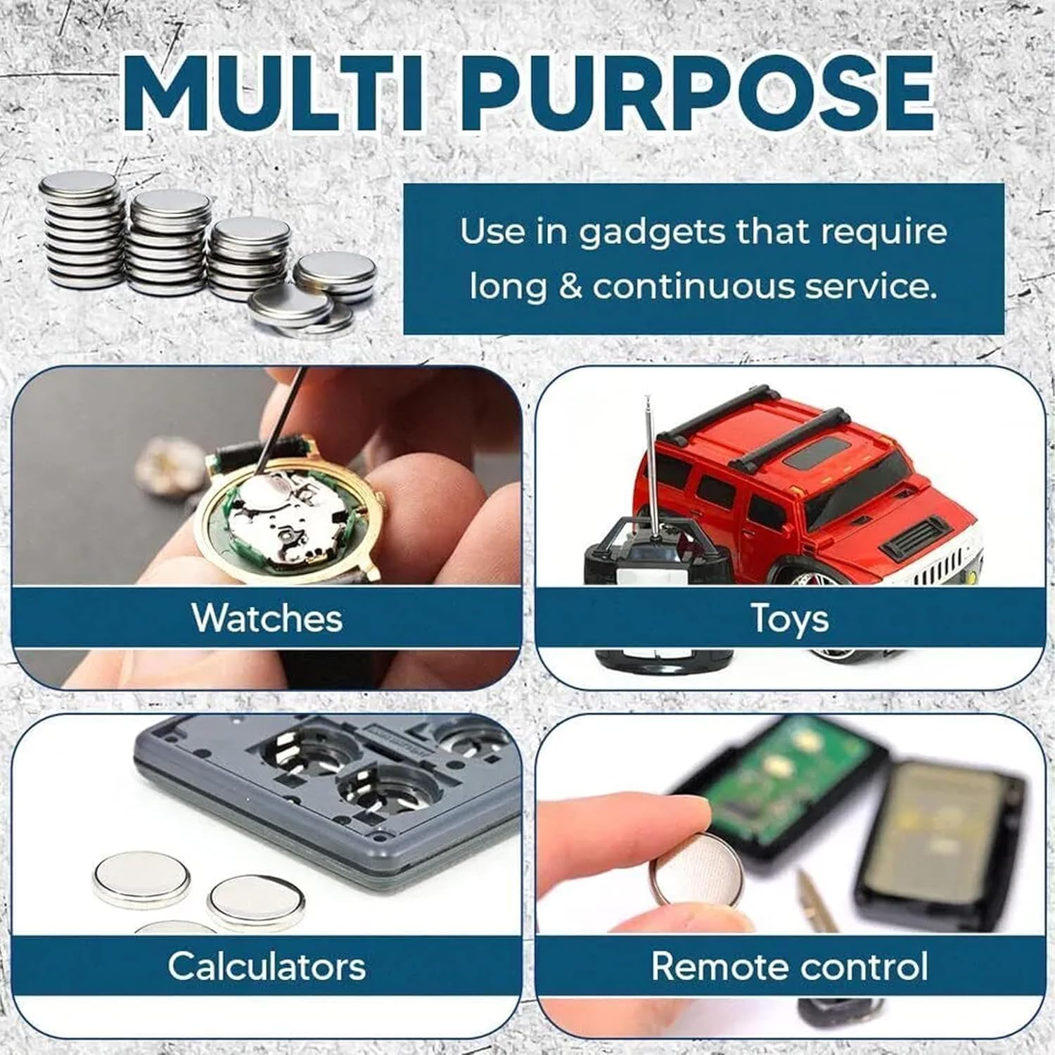 24 Pack Button Cell Batteries Assorted AG1 AG3 AG4 AG10 AG12 AG13 3V Coin Cell Watch Battery Set for Calculators Remote Controls Key Fobs Toys Small Electronic Devices — view 4