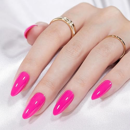 Miniatura 1 de CHRISTINE SHELLY Uñas cortas a presión, reutilizables, hechas a mano, color rosa, 12 tamaños, kit de 24 uñas