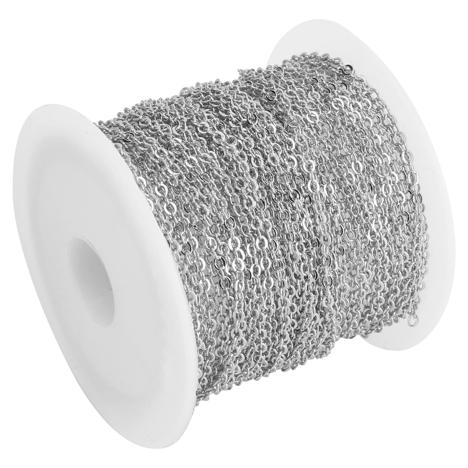 Sorandy 33FT Twisted Links Gold Curb Chains Flat Metal Silver Link Chains for Jewelry Making Supplies, DIY Necklace Bracelet Jewelry Extender Chains Link Bulk Finding Chains (2.2x1.8x0.3mm)