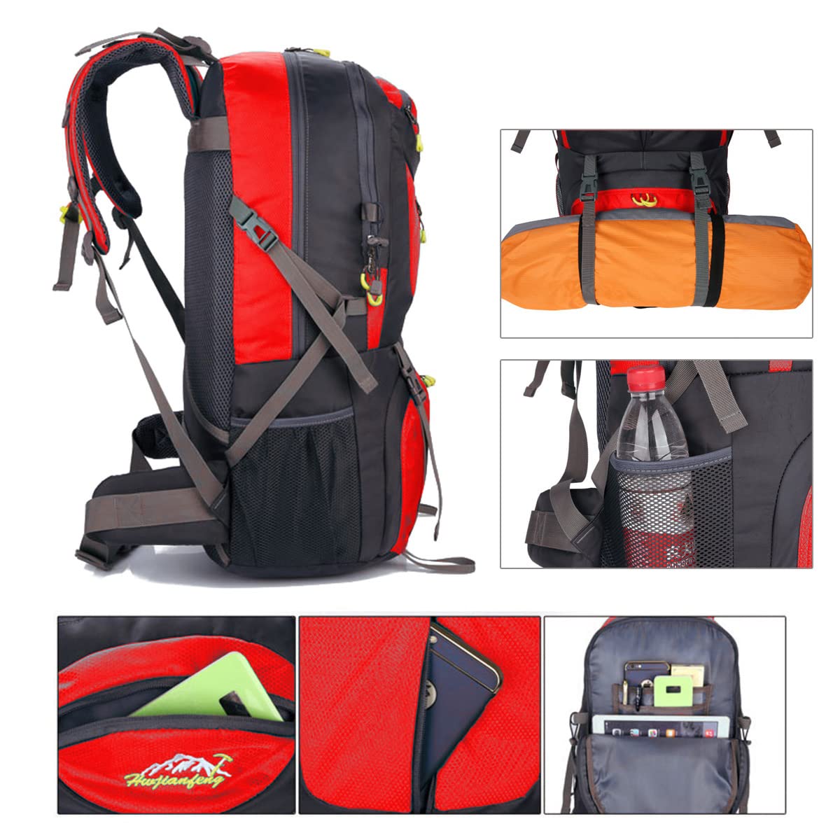 60L Zaino da Ciclismo Impermeabile e Leggero Zaino da Hiking Uomo Donna Zaino da Trekking Zaino da Escursioni Sportivo Viaggio Campeggio
