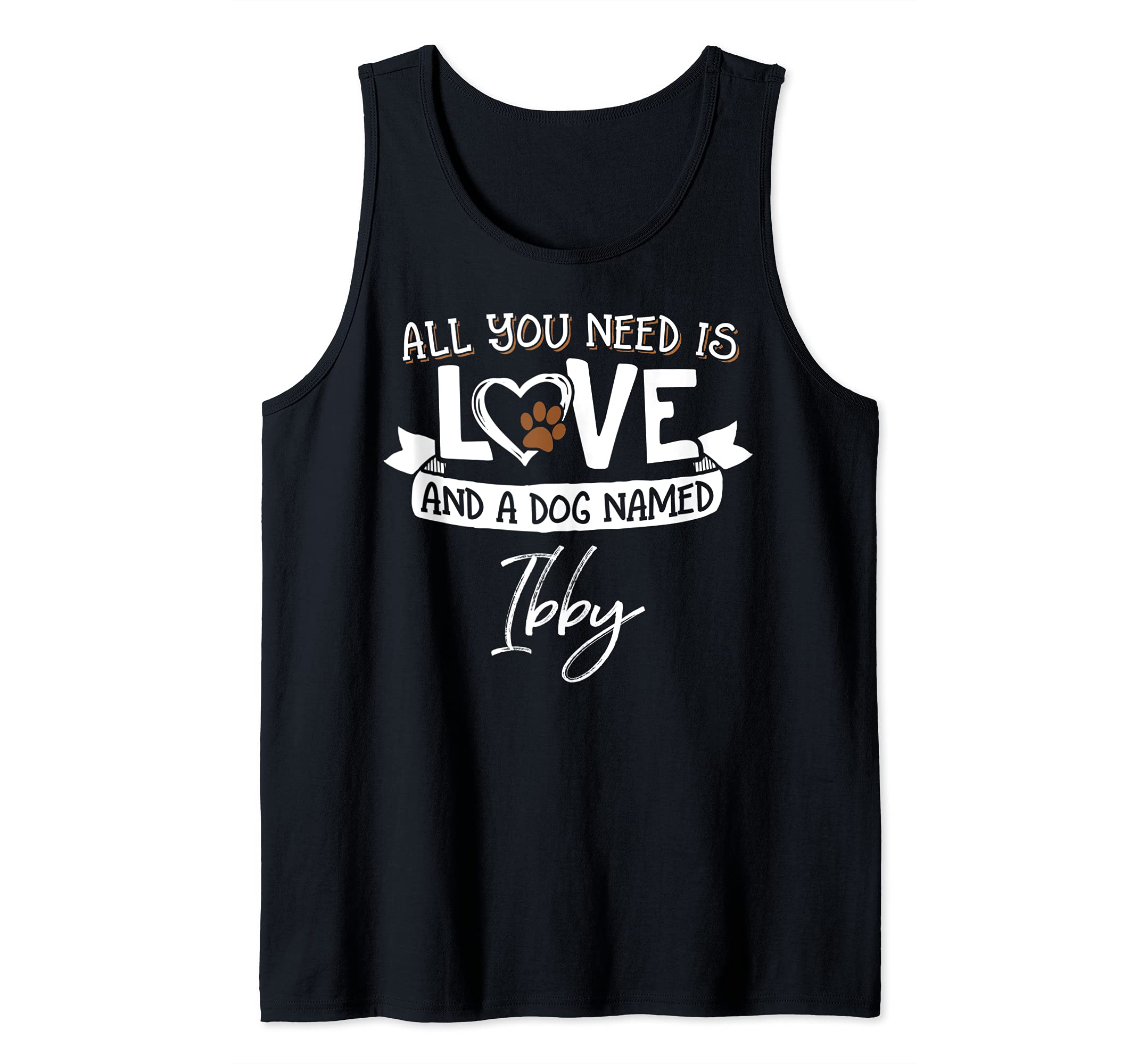Cute Dog Named Ibby Design for Women and Men Tank Top, Black