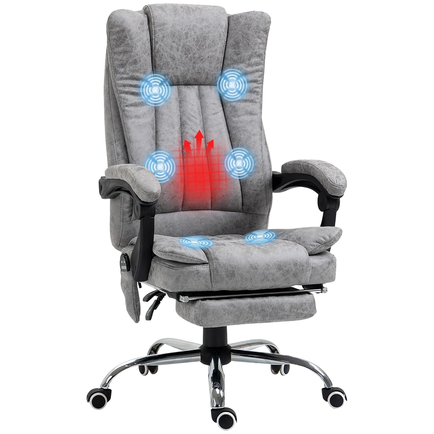 Vinsetto 6 Point Vibration Massage Office Chair, High Back Computer Chair with Heat, Adjustable Height, Reclining Backrest...