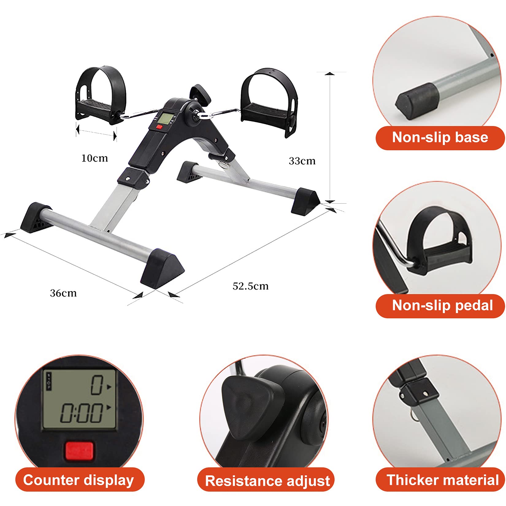 Stacjonarny rower treningowy do treningu domowego, składany rower do jazdy na rowerze halowym z regulowanym oporem, mini rower dla dorosłych i seniorów, rower treningowy pod biurkiem