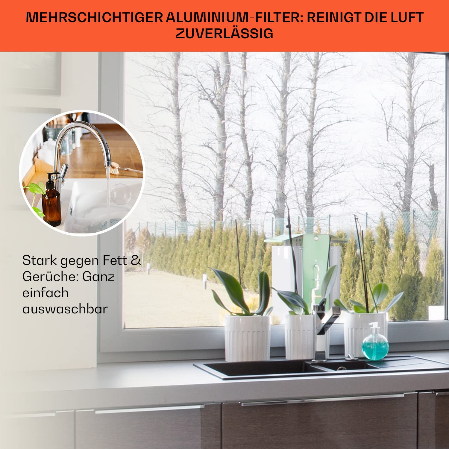 Klarstein Futurelight Smart Dunstabzugshaube freihängend 420m³/h Umluft Inselhaube LED Edelstahl silber