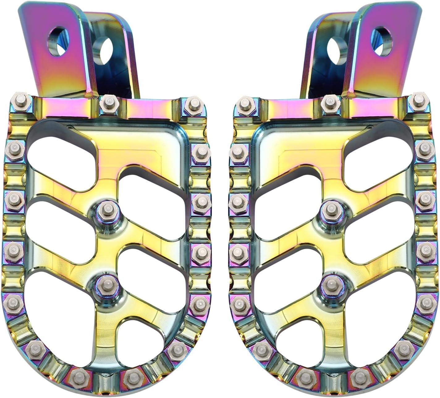 Motorcycle Foot Peg Pedal Rest Footpegs for KLX110 2002-2024, KLX110L 2010-2024, KX60 1988-2003 Dirt Bike, AURORA BLUE