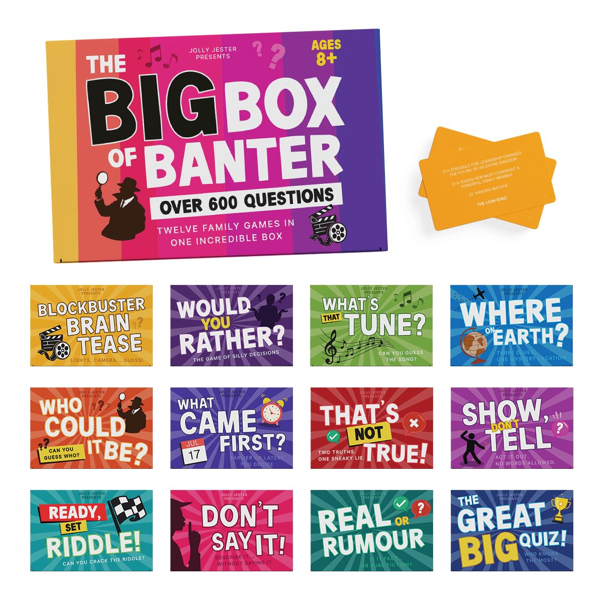 Jolly Jester 12 Family Card Games Multipack for Kids and Adults, Ages 8+