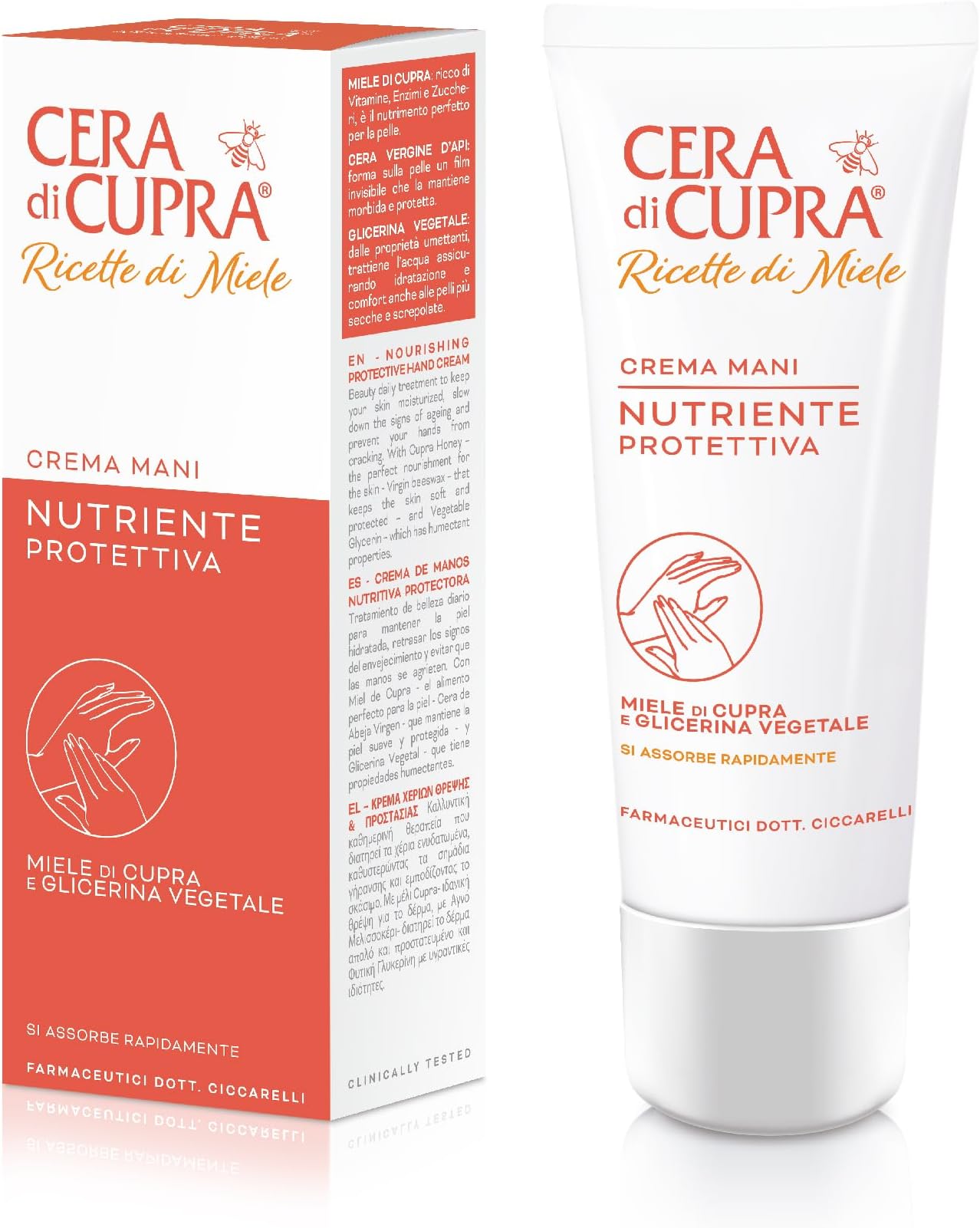 CERA DI CUPRA Hand Cream with Beeswax - Nourishing Hand Moisturizer for Dry Hands, Anti-Aging Formula, Dermatologically Tested - Personal Care