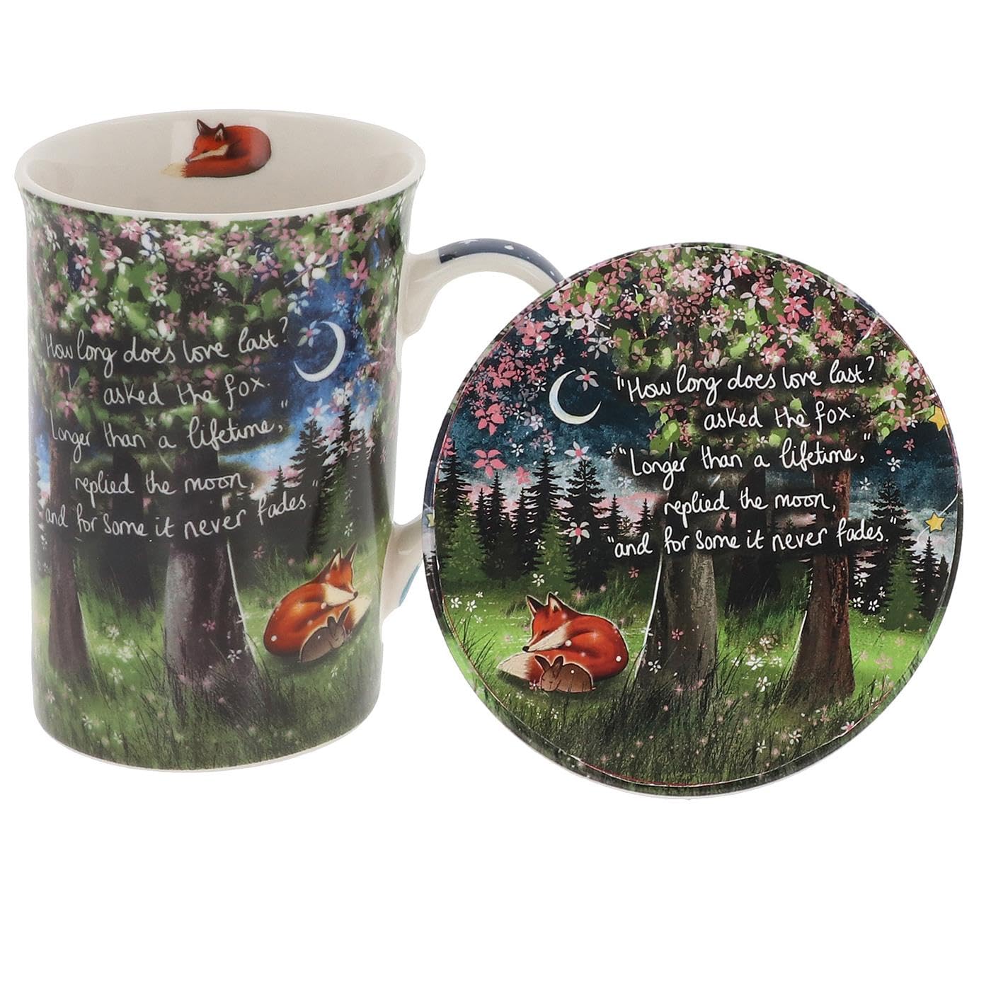 Fox Under The Moon Mug and Coaster Set - Love Never Fades - Official Gift Set - Stacey McNeill Artwork - Ceramic Mug for Hot & Cold Drinks – Beautifully Boxed Collectable Gift