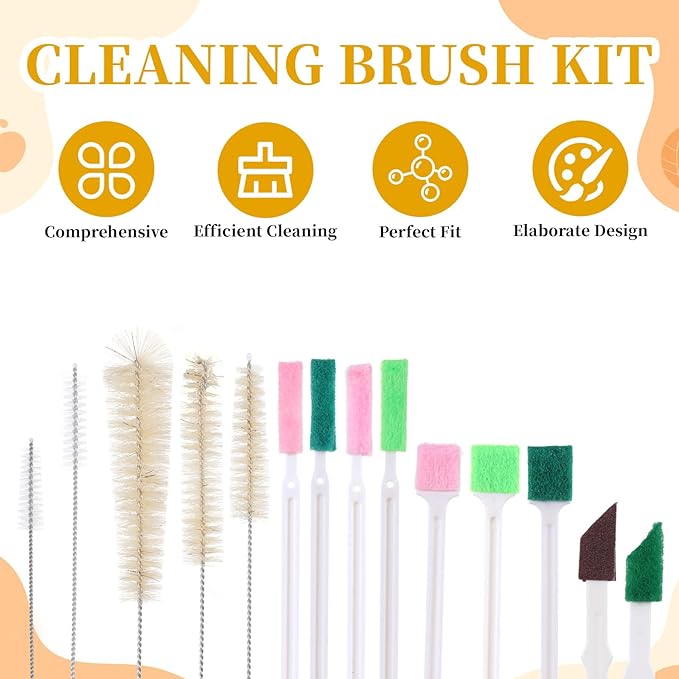 Kit de 14 cepillos para limpieza de fuentes de agua para gatos miniatura 4