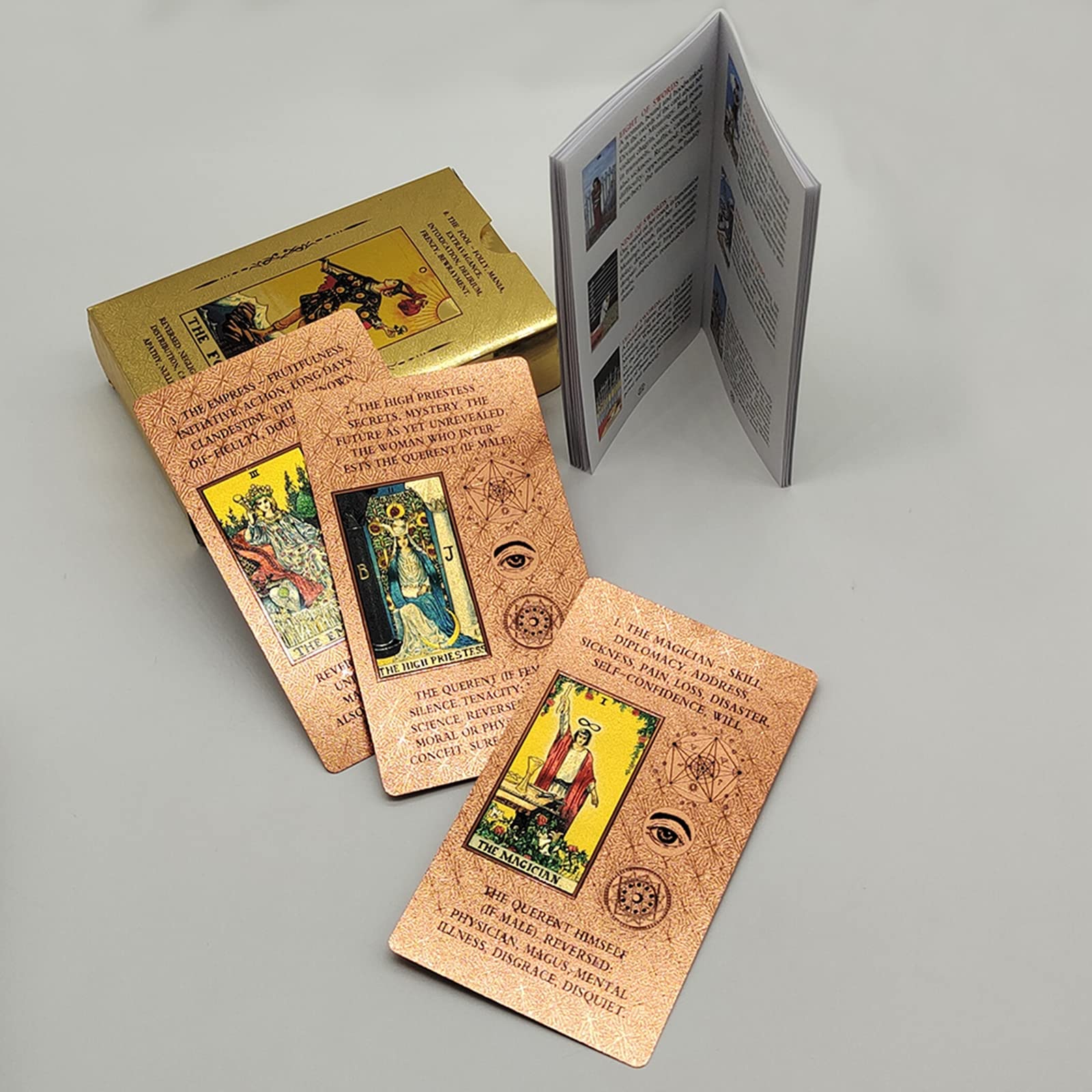 Tarot-Karten Anfänger-Set, Wasserdichtes PVC-Falten-Deck, Farbwechselnde Klassische Karten Mit Reiseführer, Exquisite Box für Anfänger und Experten, C (Far