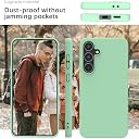 YATWIN Silicone Back Case for Samsung Galaxy S24 FE, Soft-Touch Phone Back Cover for Samsung Galaxy S24 FE - Link Cyan gallery image