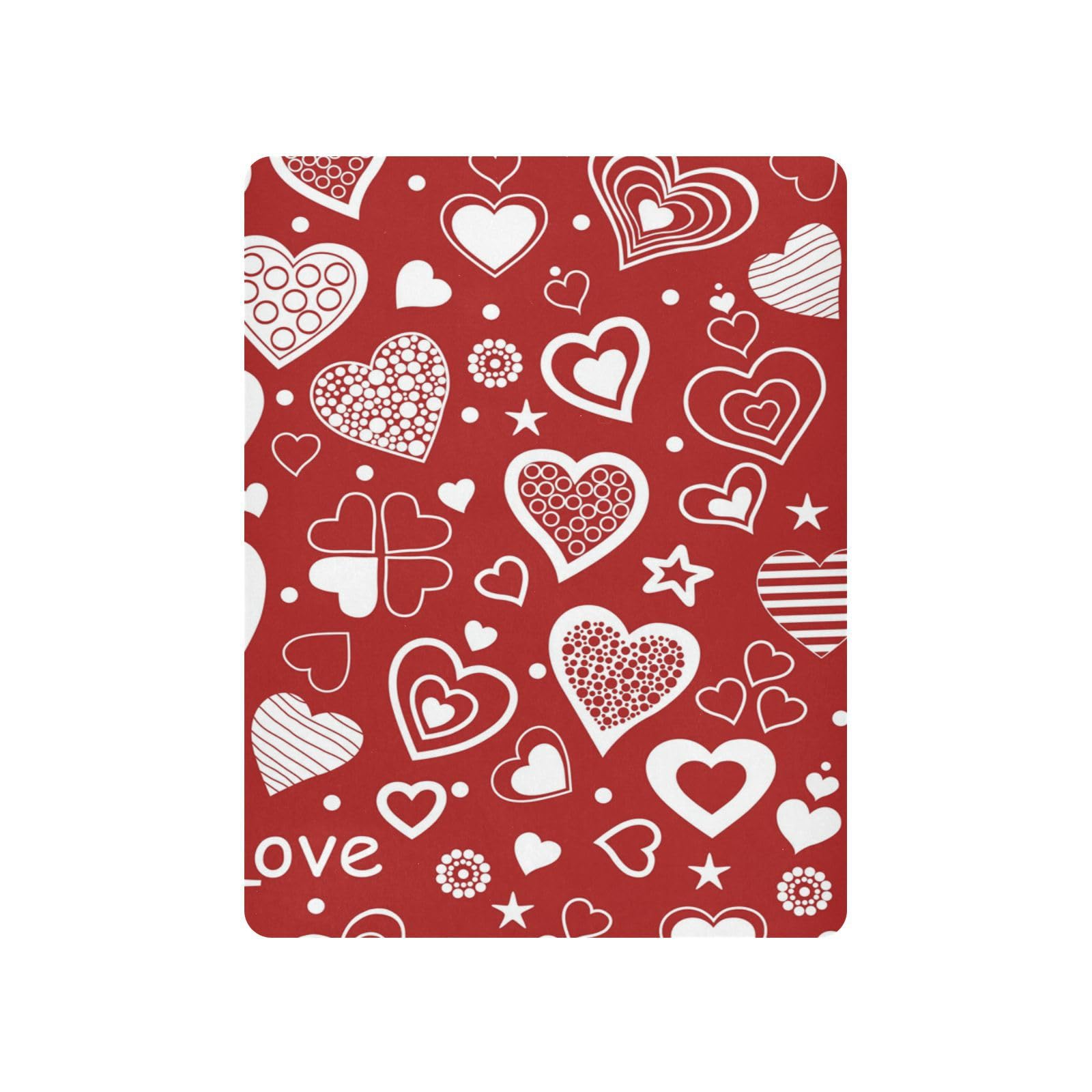 Moudou Valentine's Day Love Heart Playard Sheet for Boy Girls, Soft Breathable Fitted Toddler Sheet for Standard Playard Bed Mattress, 39 x 27 x 5 Inch