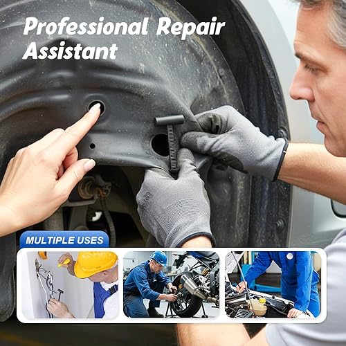 Miniatura 6 de Bridas de nailon resistentes con pin y botón, hebillas de cable estilo T resistentes a los rayos UV para reparación de automóviles, parachoques,