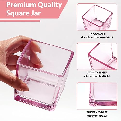 Miniatura 27 de CONNOO Paquete de 6 tarros de vela de vidrio esmerilado de 24 onzas, múltiples mechas de boca ancha, recipientes vacíos a granel para hacer velas