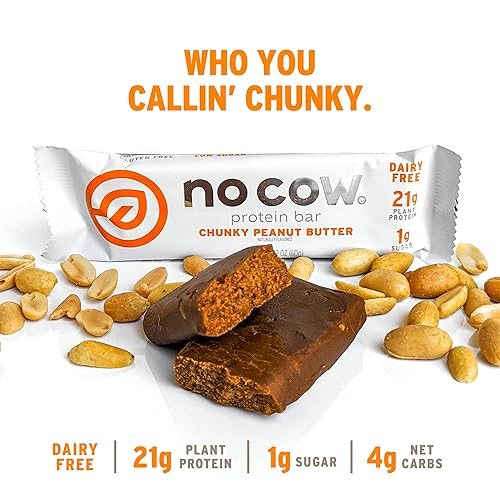 Miniatura 20 de No Cow - Barra de proteínas a base de plantas, 20 gramos (0.71 oz), apto para keto, bajo en carbohidratos, baja en azúcar, sin lácteos, sin gluten,