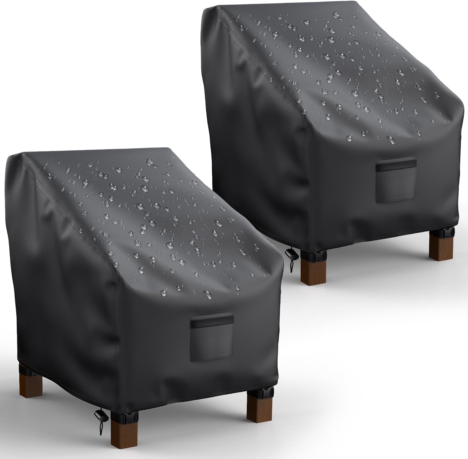 Patio Chair Covers Waterproof, Mrrihand Lounge Deep Seat Cover, Heavy Duty Outdoor Lawn Patio Furniture Covers (31" W x 38" D x 30" H - 2 Pack)