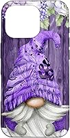 Vista 20 de Cute Purple Aesthetic Anemones Flower Pattern Lavender Gnome Case for iPhone 17
