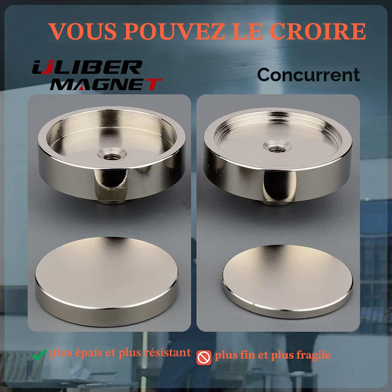 ULIBERMAGNET Aimant de pêche super fort 400kg Traction,n52 néodyme recyclé aimant de pêche diamètre 90mm avec corde et gants préférés, idéal pour la récupération, le Trésor et le recyclage…