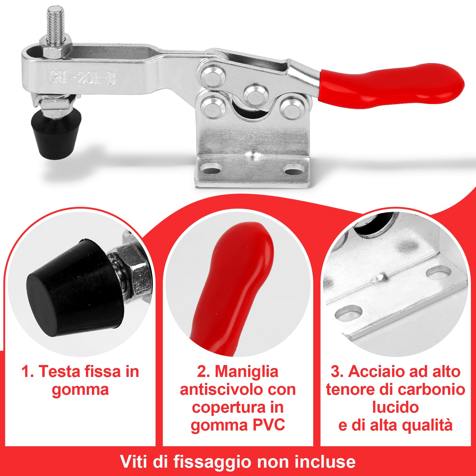 Morsetti A Sgancio Rapido - 5 Pezzi Per Lavorazione Professionale | Toggle Clamp Orizzontale - Foto 10