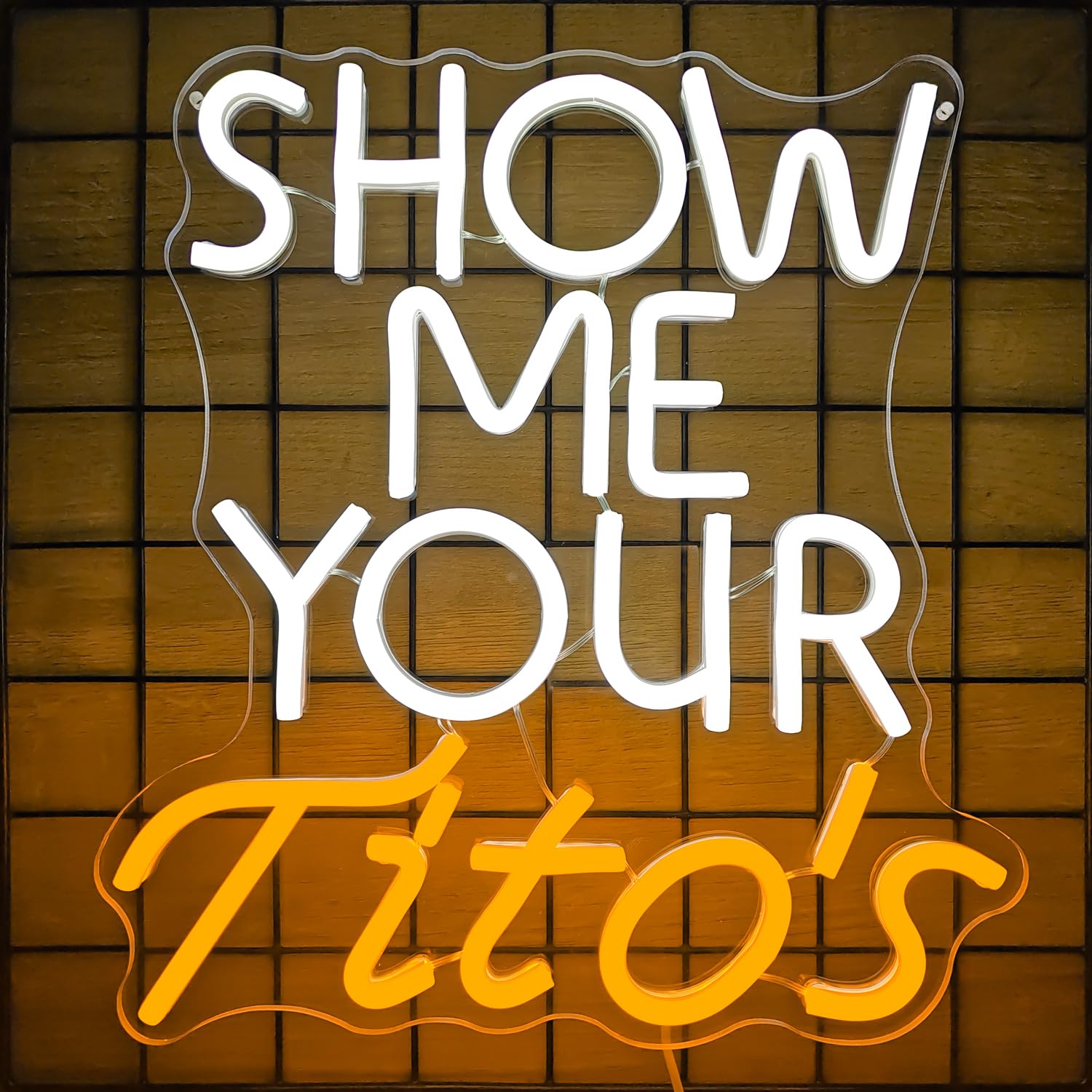 Show Me Your Titos Neon Sign merchandise Vodka Neon Led Sign Bar Neon Sign for Man Cave Dimmable Neon Light Up Sign for Beer Bar Pub Business Club Party Bistro Garage Gift