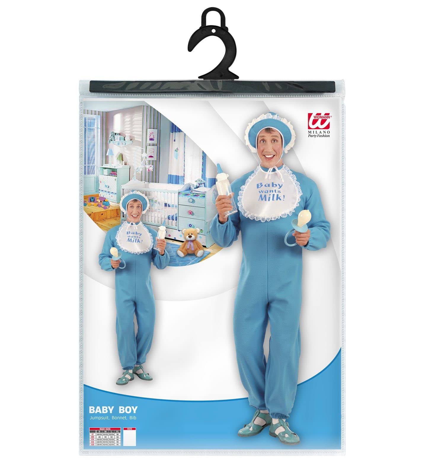 W WIDMANN MILANO Party Fashion - Costume da neonato, costume da bambino, cuffietta, bavaglino, carnevale, festa a tema
