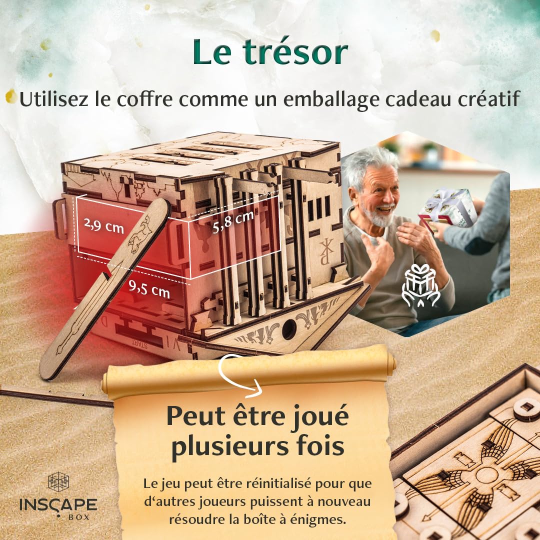 INSCAPE Caesar's Riches Puzzle Boîte Escape Room en Bois pour Adultes