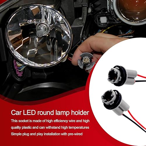 Miniatura 6 de Yumfugu 2 piezas T15 arnés de enchufe de coleta, T10 T13 T15 bombilla de coche arnés de cableado conector de enchufe para bombillas, luces de señal