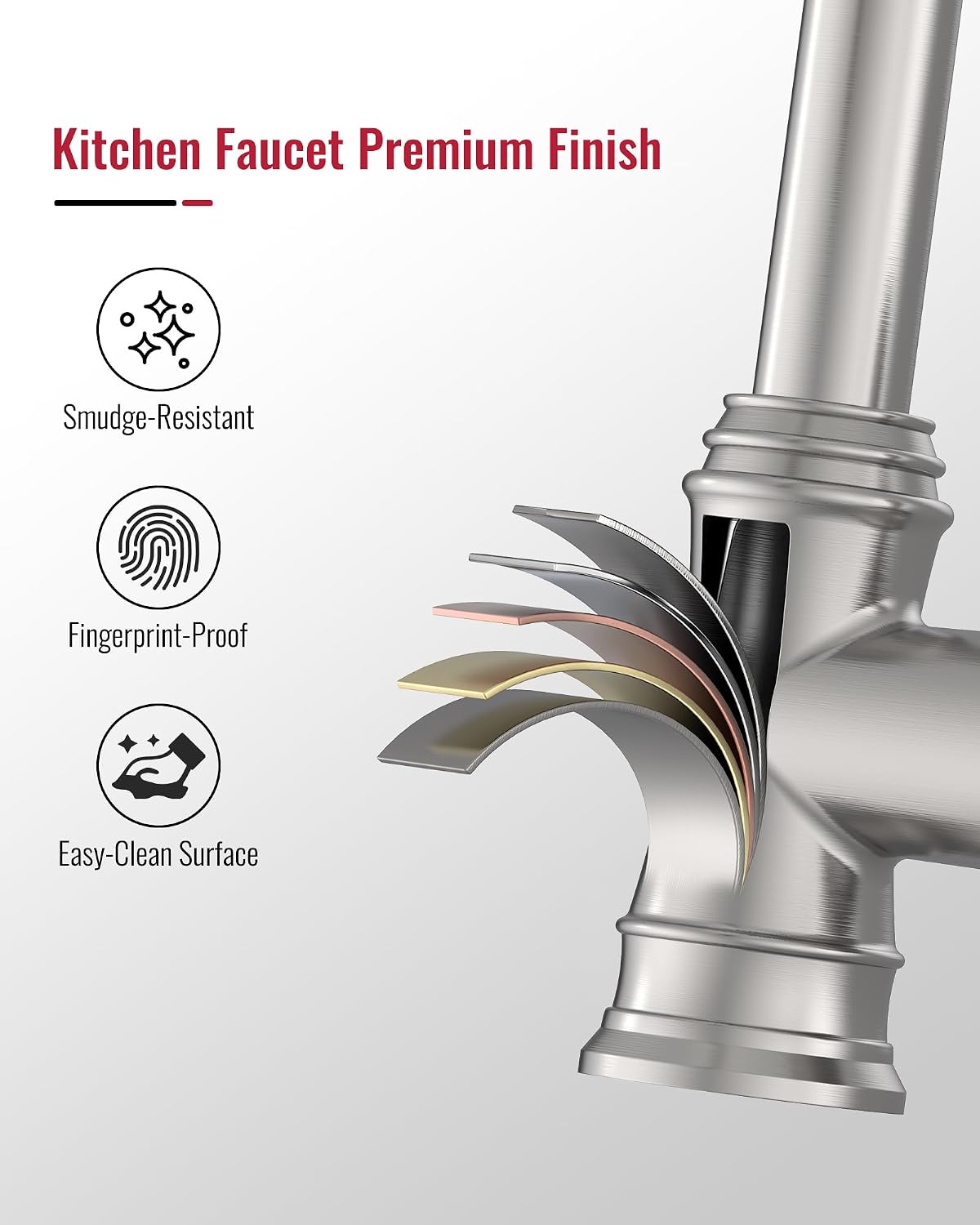Kitchen Faucet with Pull Down Sprayer Brushed Nickel 3 Spray Modes Vintage Single Handle Antique Brass Sink Faucet 1 or 3 Hole with Deck Plate Supply Lines for Farmhouse Camper Rv Bar by Homevacious