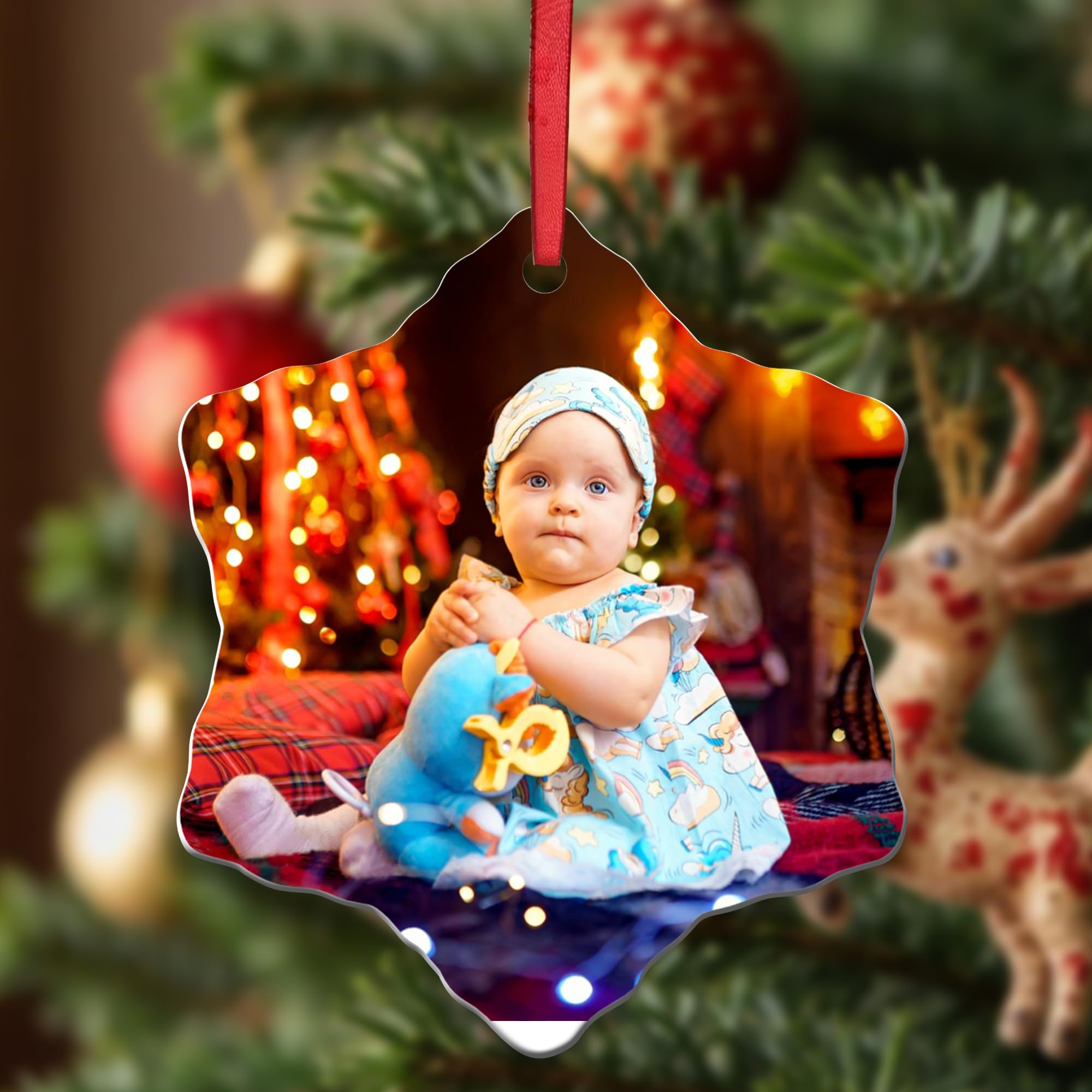Kreatesquare White Personalised Christmas Bauble Star Shape Ceramic Tree