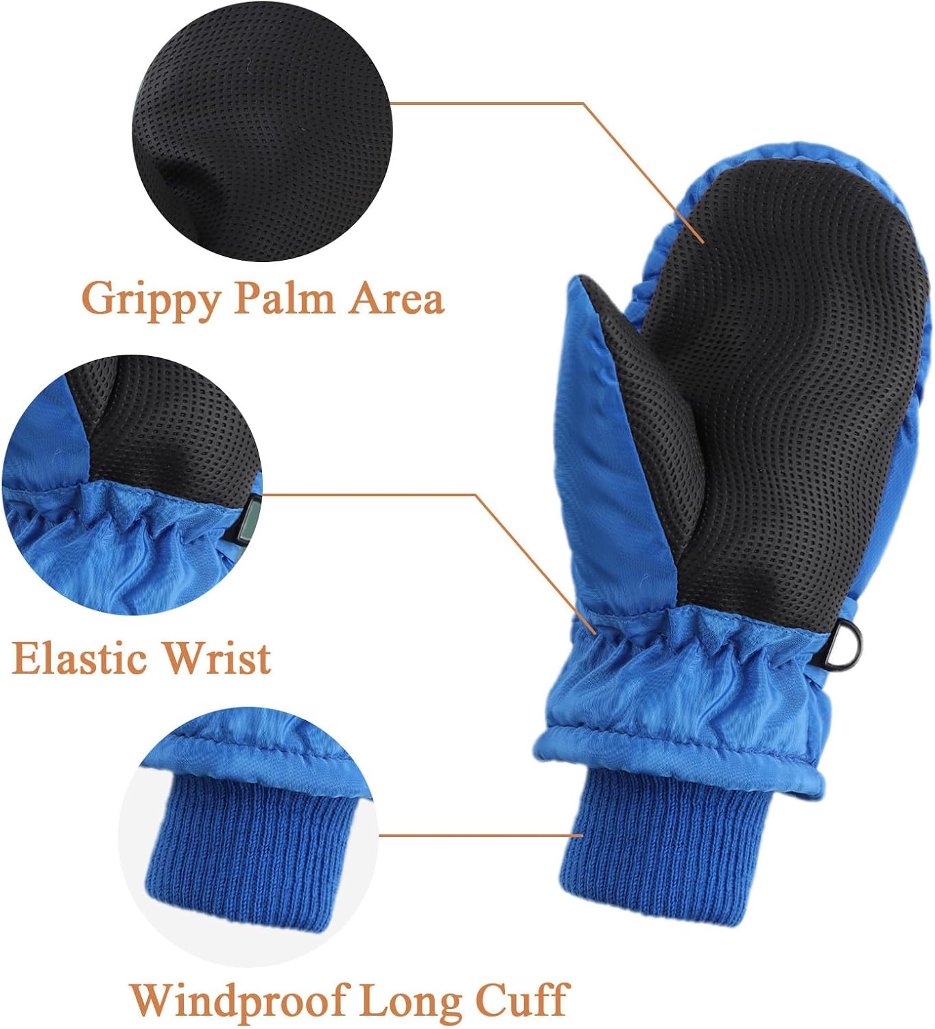 Toddler Mittens Kids Winter Ski Gloves Boys Girls Warm Fleece Glove Baby Snow Mitten Cold Weather