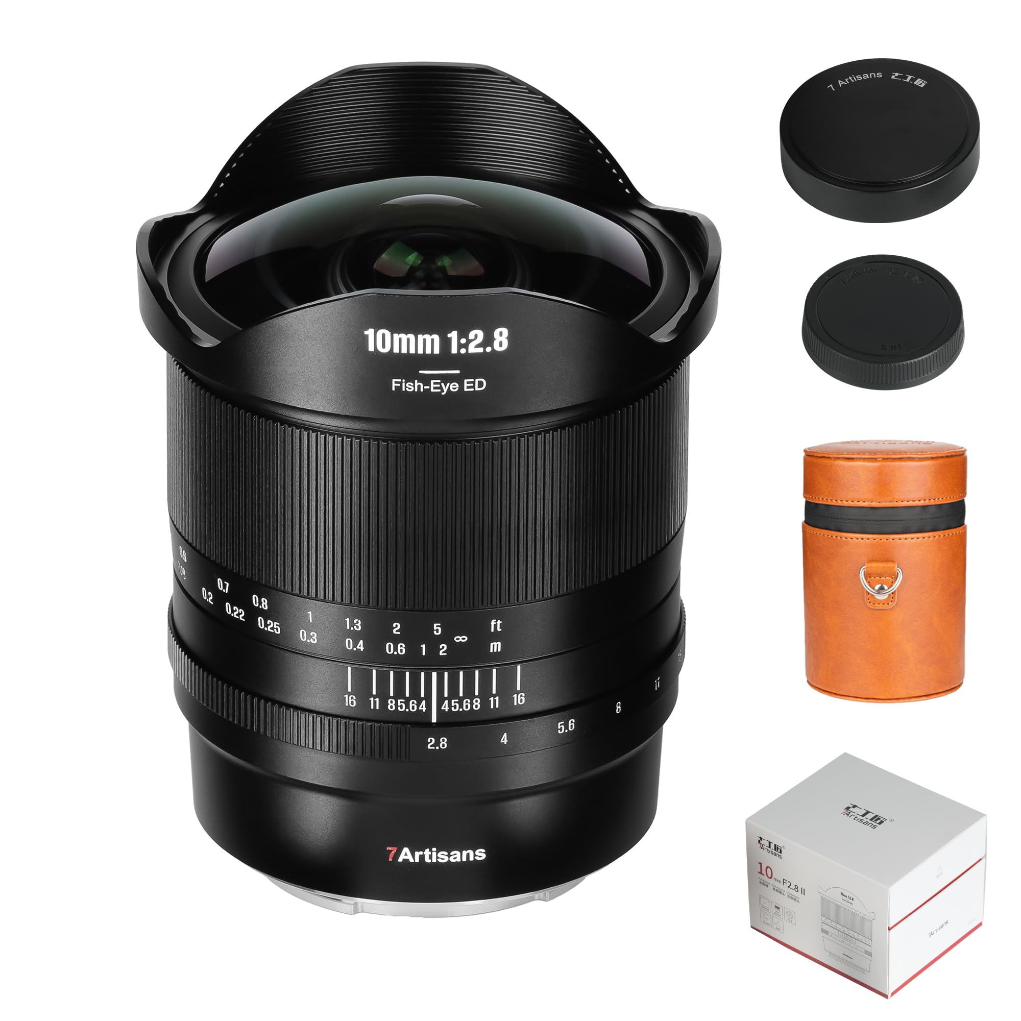 7artisans 10mm F2.8 II Full Frame Ultra Wide Angle Fisheye Lens 185°Manual Focus for Sony E-Mount Mirrorless Cameras A7/A7R/A7S/A7II/A7RII/A7SII/A9/