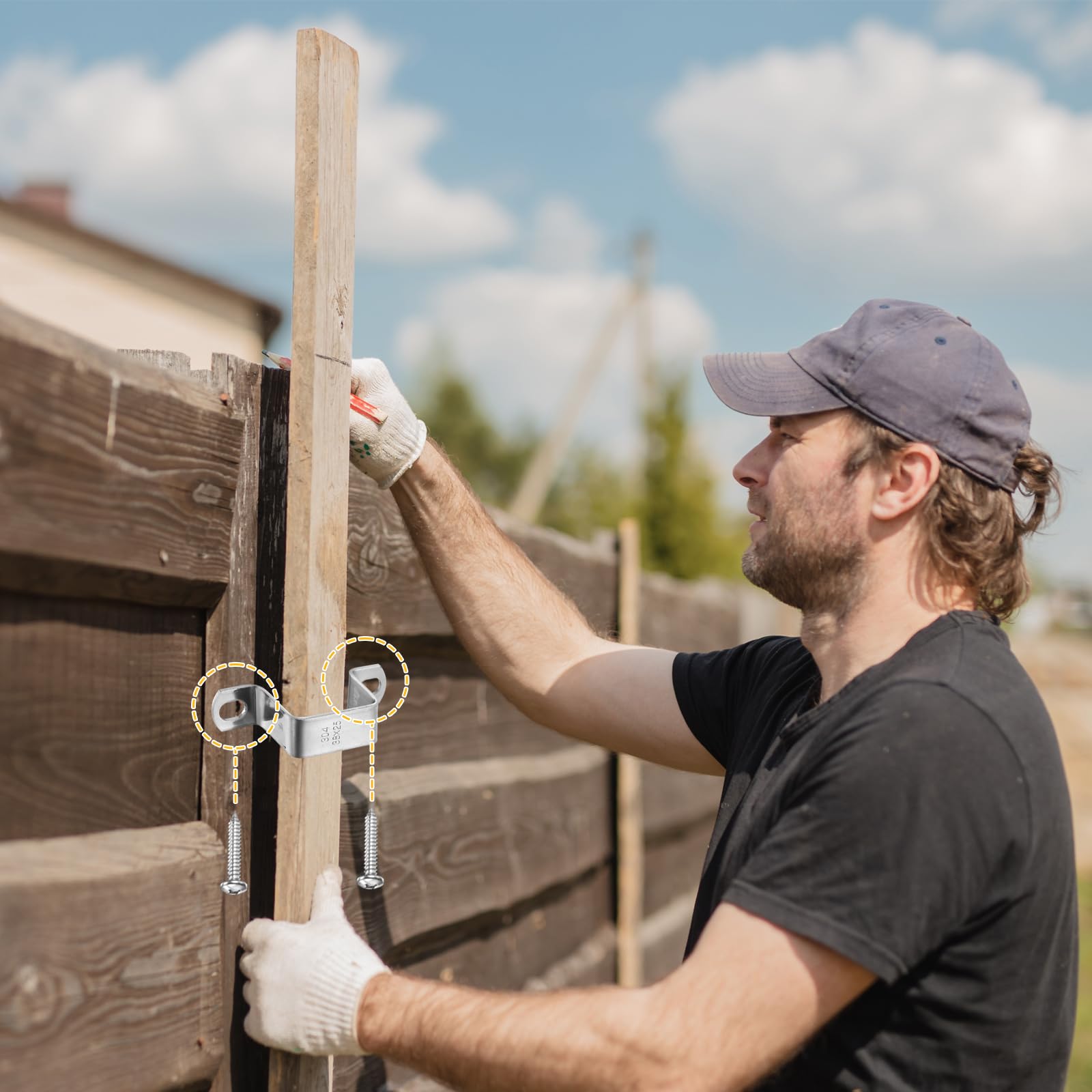 QUARKZMAN Fascetta per Tubo Quadrato 50x100mm 12 Pezzi | Acciaio Inossidabile 304, Forma a U, Staffa di Collegamento a Telaio con Viti, per Flessibile, Cavo e Recinzione per Terrazza