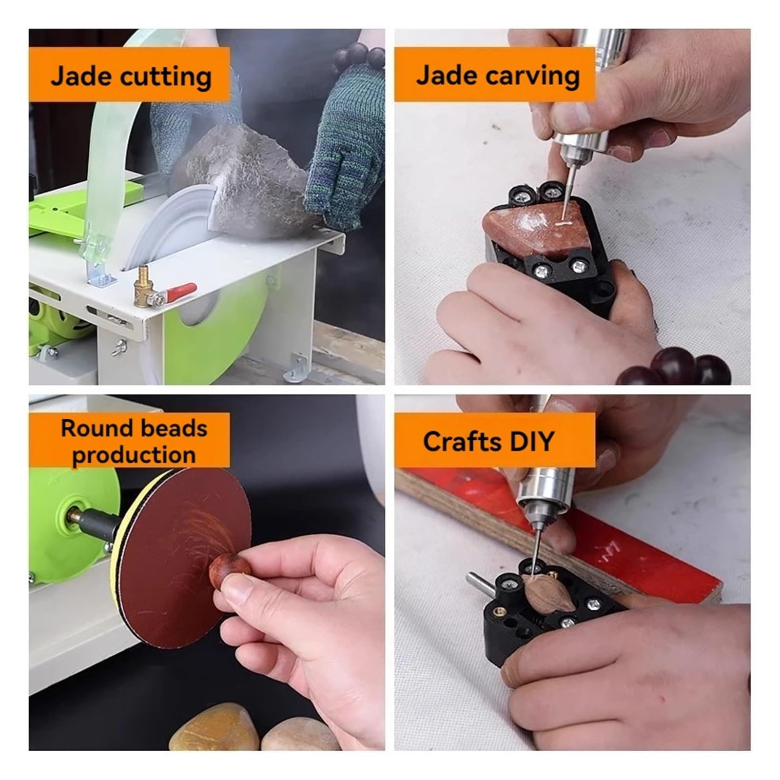 Minimáquina cortadora de Pulido Fuerte de Gran Potencia, Amoladora de Mesa, Sierra de Mesa, rectificadora de Jade pequeña multifuncal,Máquinas de Acabado y Pulido de Joyas.