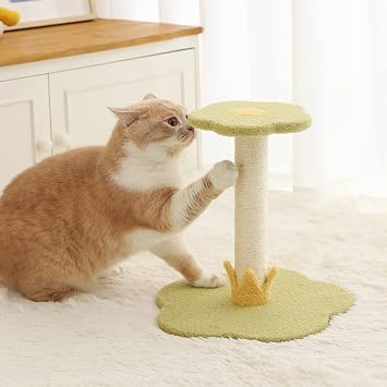 Docal Cat scratching post, Cat Tree Cat Tower, Sisal Coated Scratching Poles and Flower Shape Platform for Indoor Cats, Cat Tower Event Center Furniture Kittens and Pets