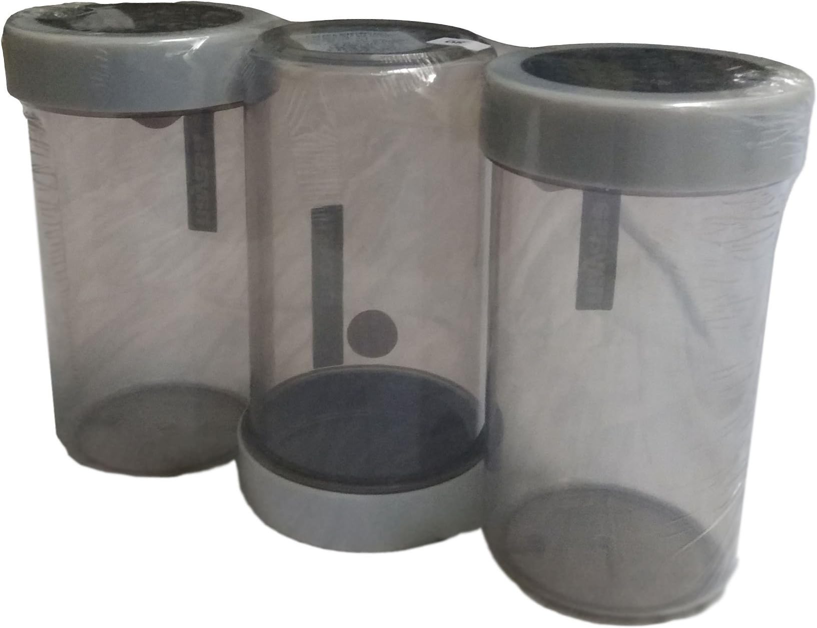 Nayasa Plastic Retro 2 Litres BPA Free Food Grade Airtight Kitchen Storage Container - Set Of 3 | Grey