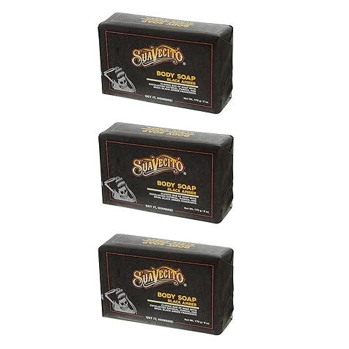Suavecito Barras de jabón para el cuerpo y las manos hidratantes con fragancia original masculina, 6 onzas, paquete de 3