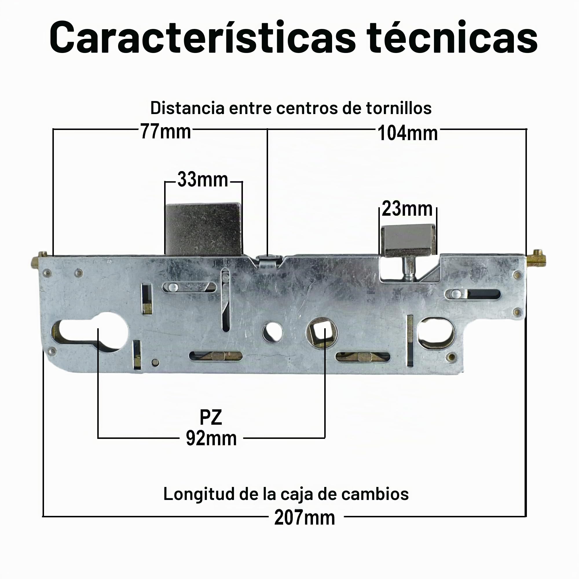 GU Estilo Antiguo 35mm Caja Central de Cerradura de Puerta uPVC Mecanismo de Engranajes Eje Simple