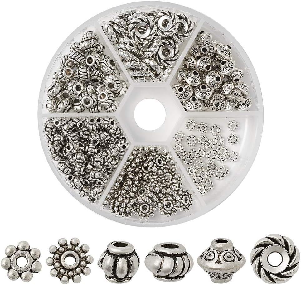6 Styles, 275Pcs, Antique Silver