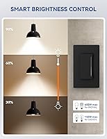 Vista 4 de ELEGRP Interruptor Regulador de Luz Inteligente DTR30, Unipolar o 3 Vías, Regulador Táctil Wi-Fi de 2.4GHz Compatible con Alexa/Google Assistant