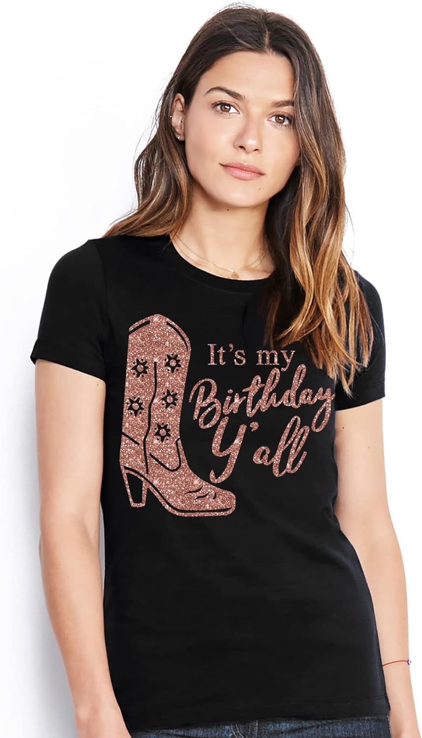 RhinestoneSash Birthday Outfits for Women - Rose Gold Birthday Shirts - Womens Party Favors and Gifts